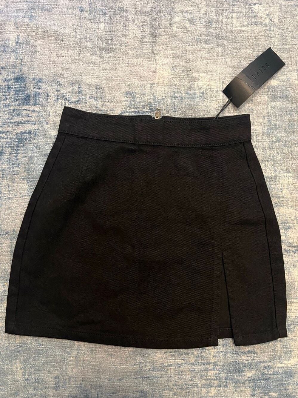 Lioness Princess Polly The Lola Black Side Slit Denim Mini Skirt Size 0 / XXS